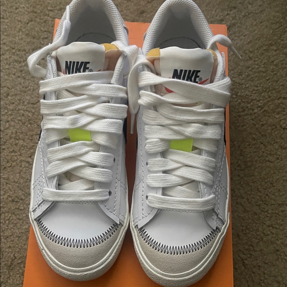 Nike White and Gray Sneakers with Color Accents